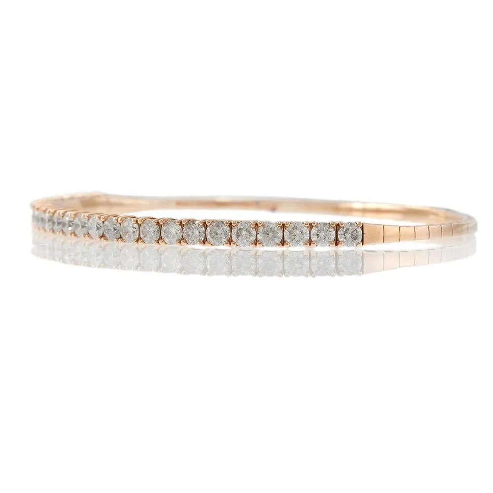 14KT Rose Gold Diamond Flex Bangle