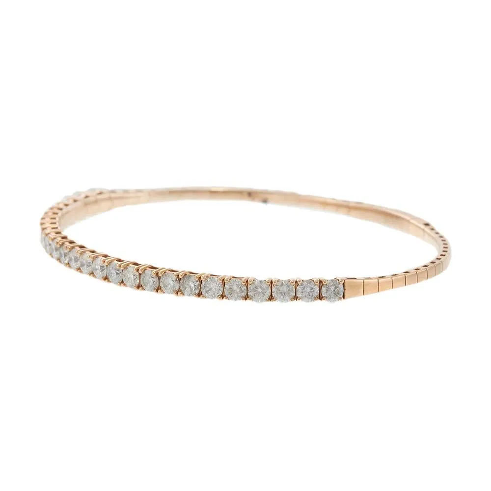 14KT Rose Gold Diamond Flex Bangle