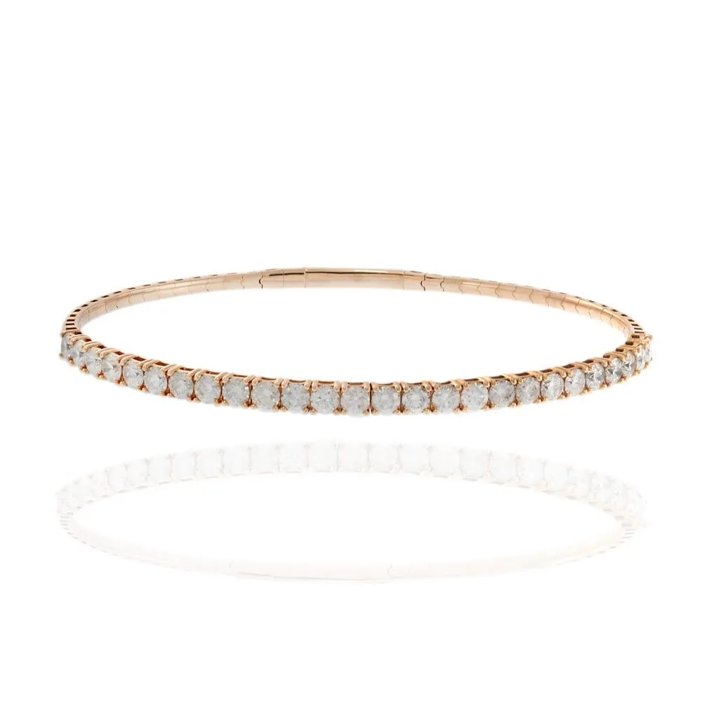 14KT Rose Gold Diamond Flex Bangle