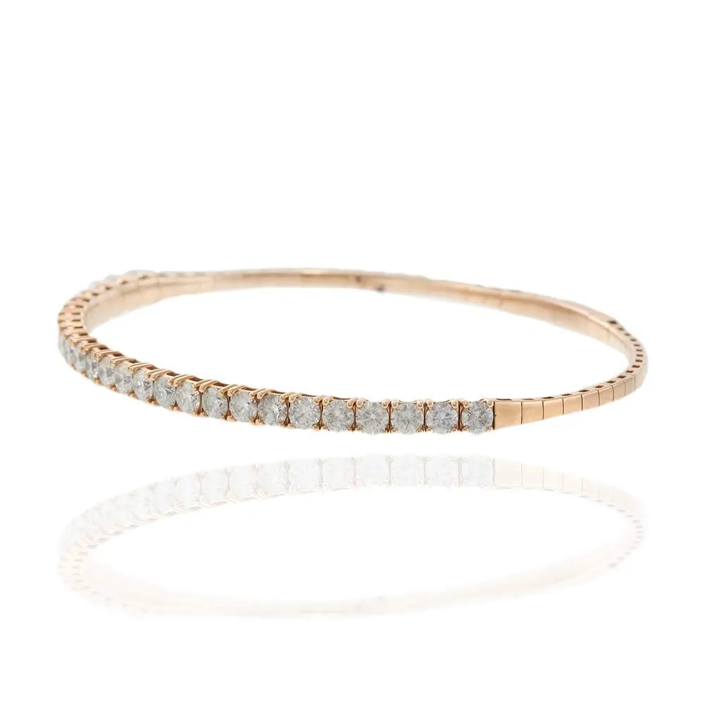 14KT Rose Gold Diamond Flex Bangle
