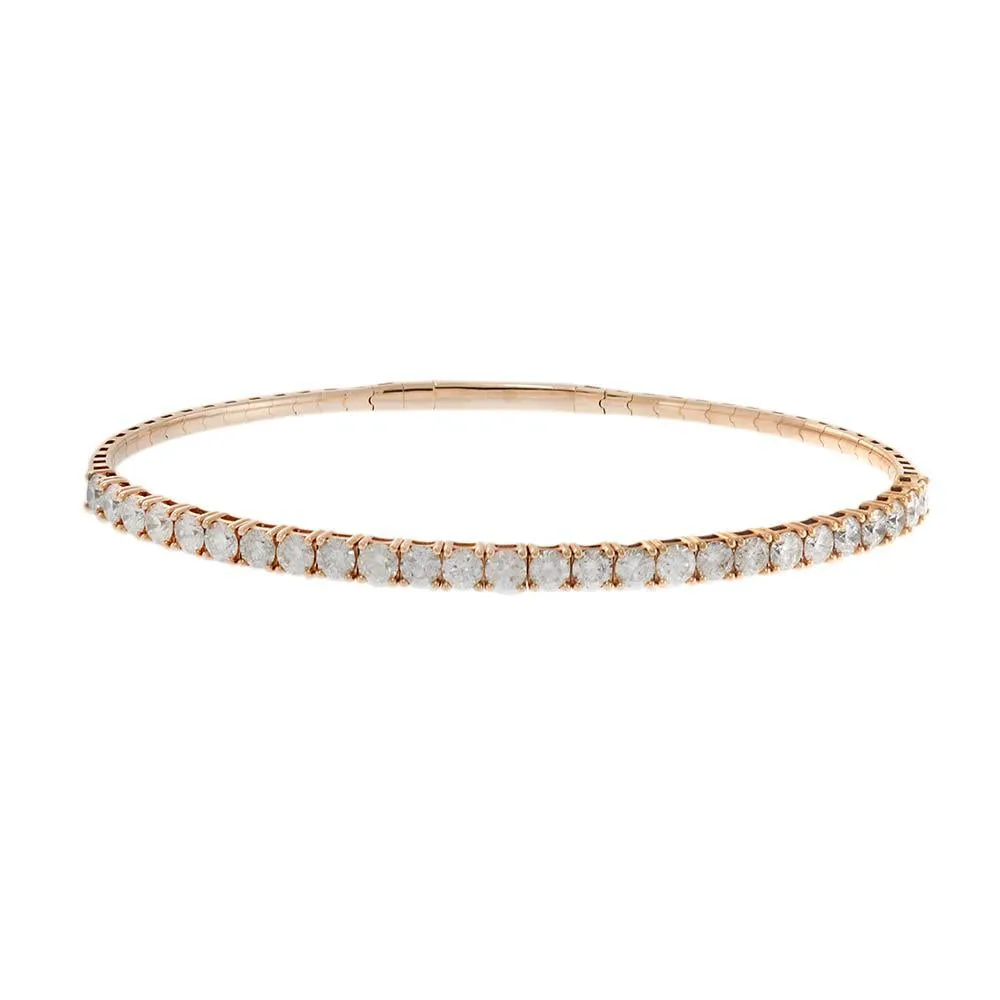 14KT Rose Gold Diamond Flex Bangle
