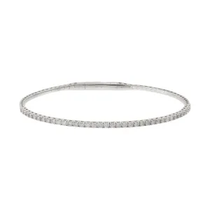 14KT White Gold 1.00ct Diamond Flex Bangle