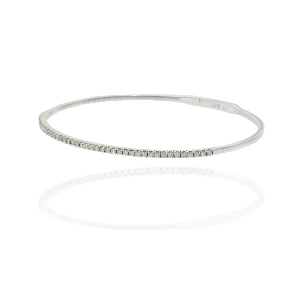14KT White Gold .50ct Diamond Flex Bangle