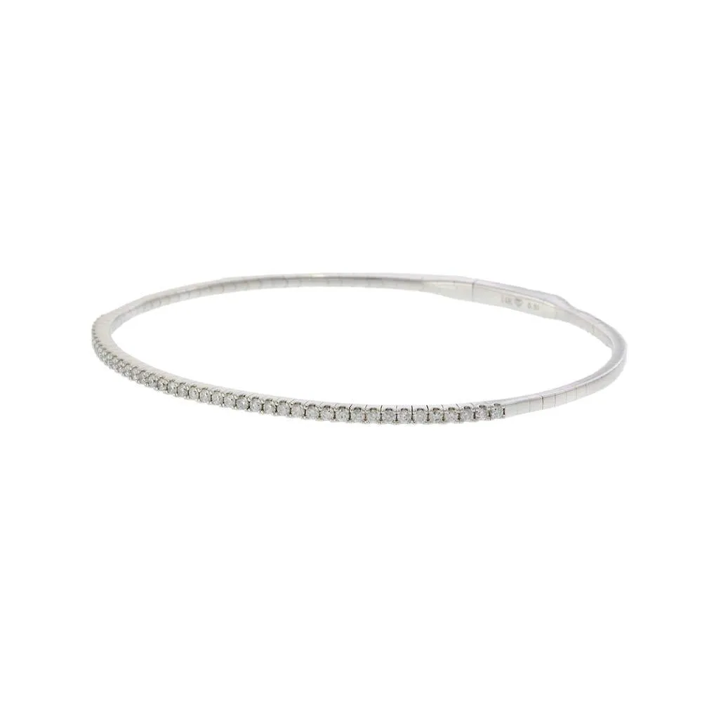 14KT White Gold .50ct Diamond Flex Bangle