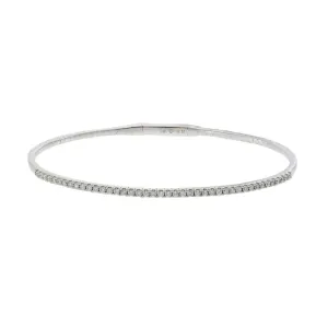 14KT White Gold .50ct Diamond Flex Bangle