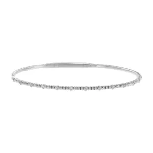 14KT White Gold Alternating Diamond Flex Bangle