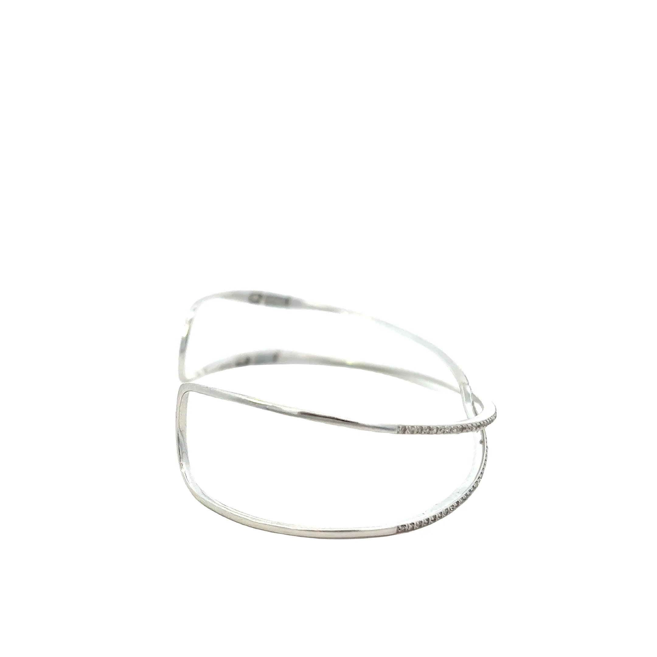 14KT White Gold Criss Cross Bangle