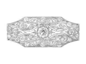 Antique Edwardian Diamond Brooch in Platinum