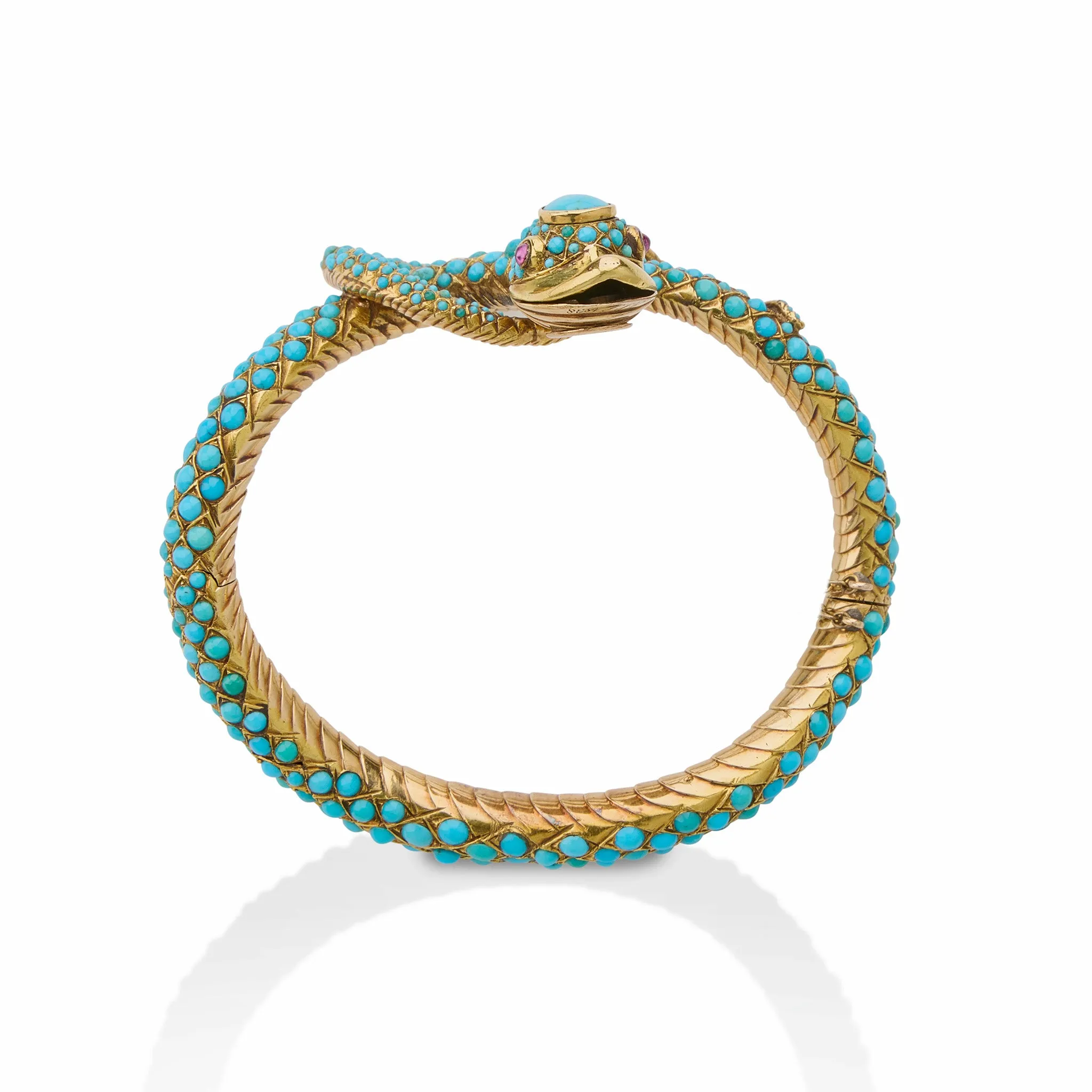 Antique Turquoise Snake Bangle Bracelet
