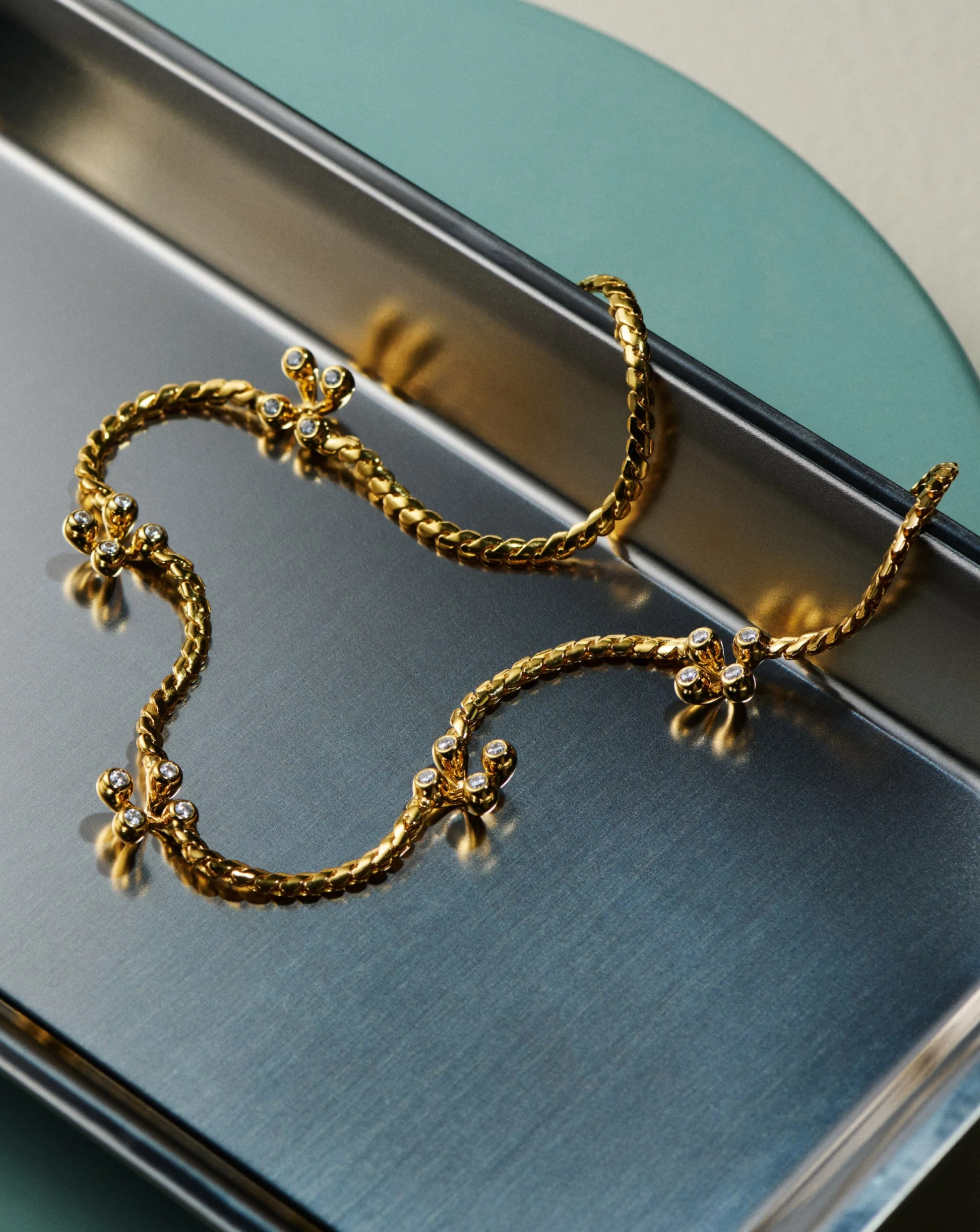 Atom Charm Necklace | 18k Gold Plated Cubic Zirconia