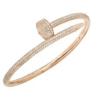 Cartier 1980s 18KT Rose Gold Diamond Juste Un Clou Bracelet