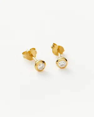 Classic Stone Stud Earrings | 18k Gold Vermeil/Cubic Zirconia