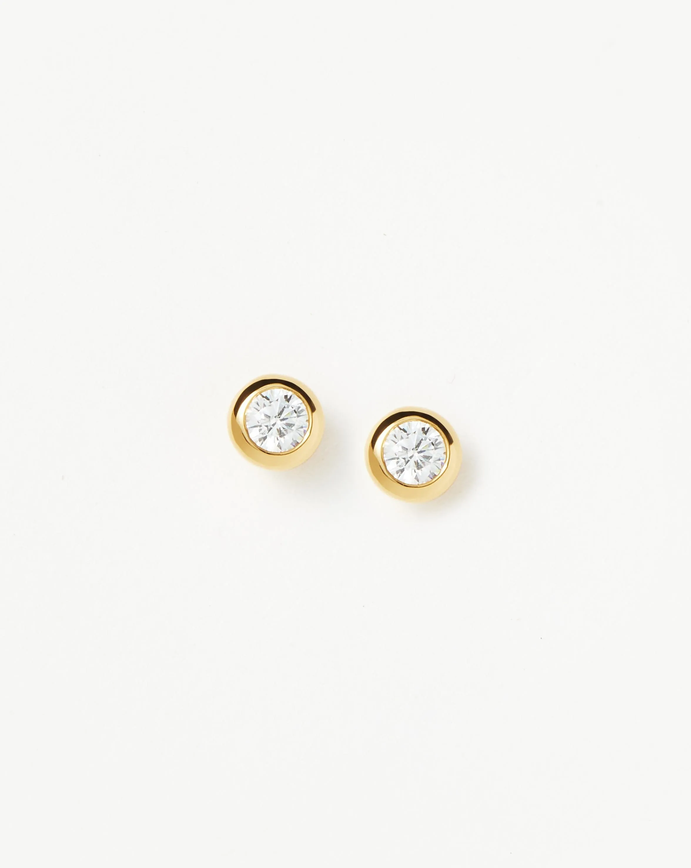Classic Stone Stud Earrings | 18k Gold Vermeil/Cubic Zirconia