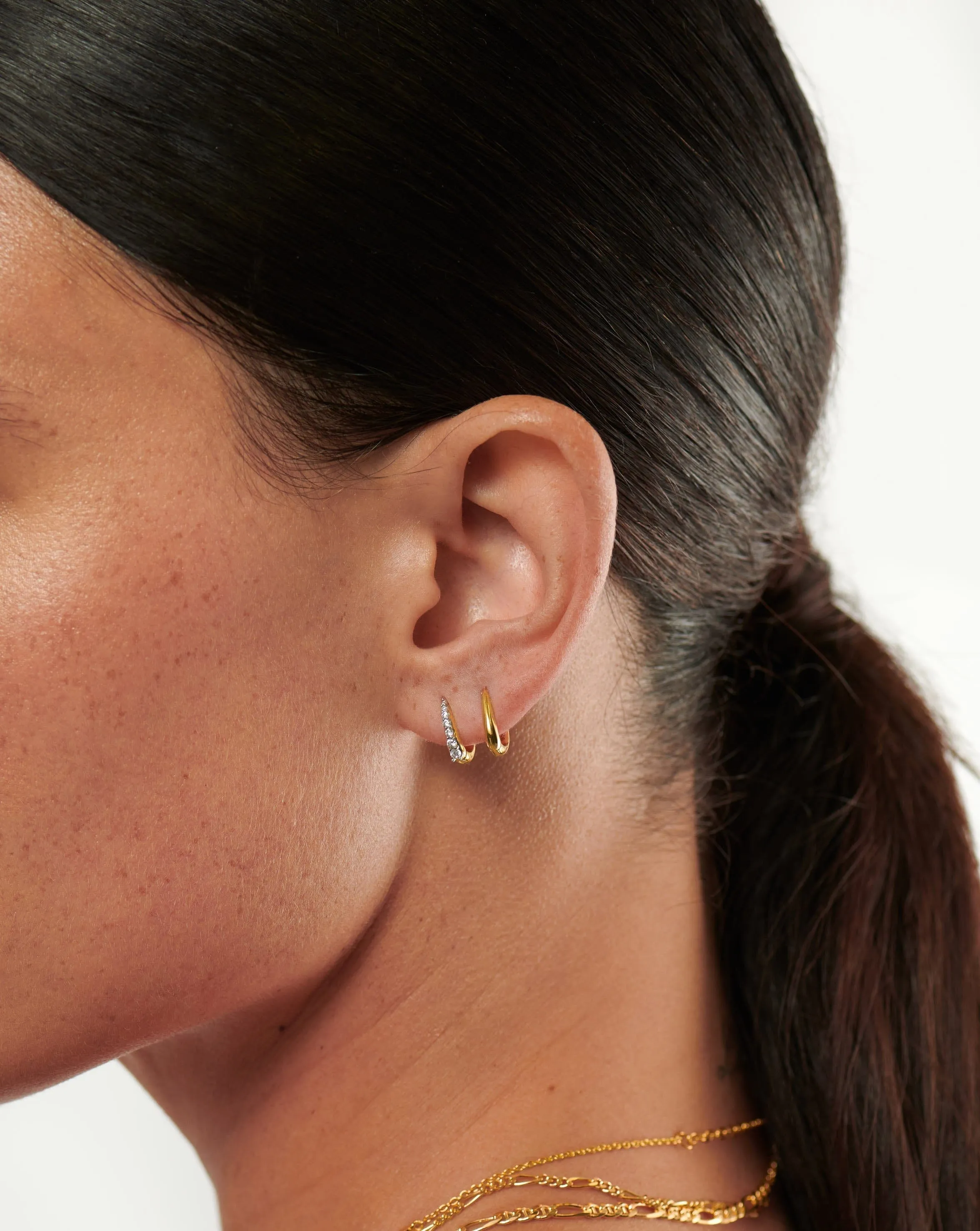 Claw Huggies | 18k Gold Vermeil/Pav