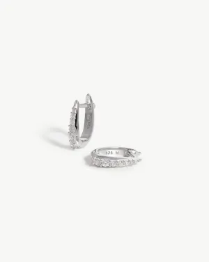 Claw Huggies | Sterling Silver/Pav