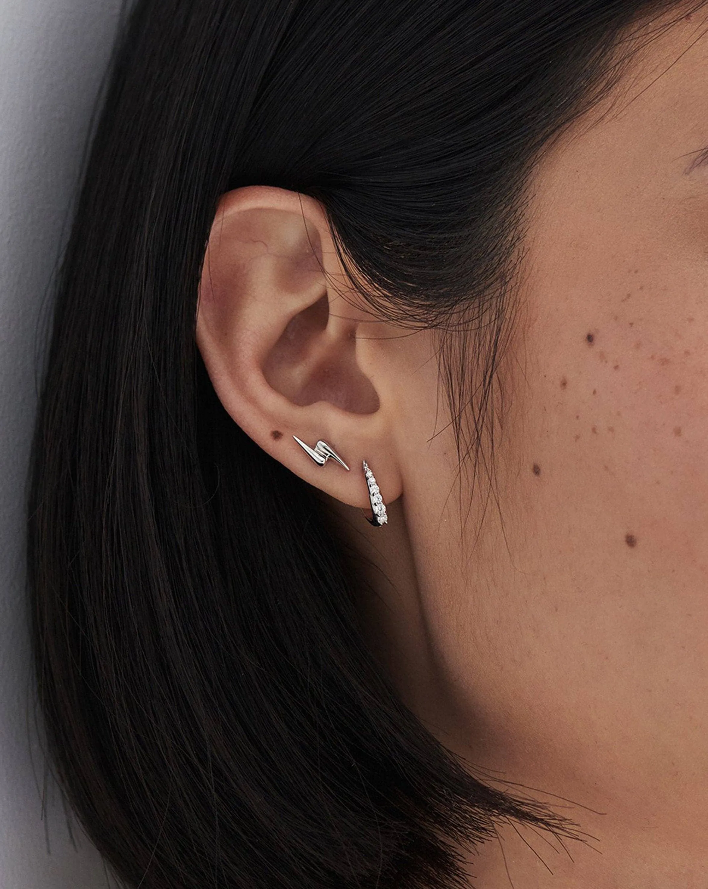 Claw Huggies | Sterling Silver/Pav