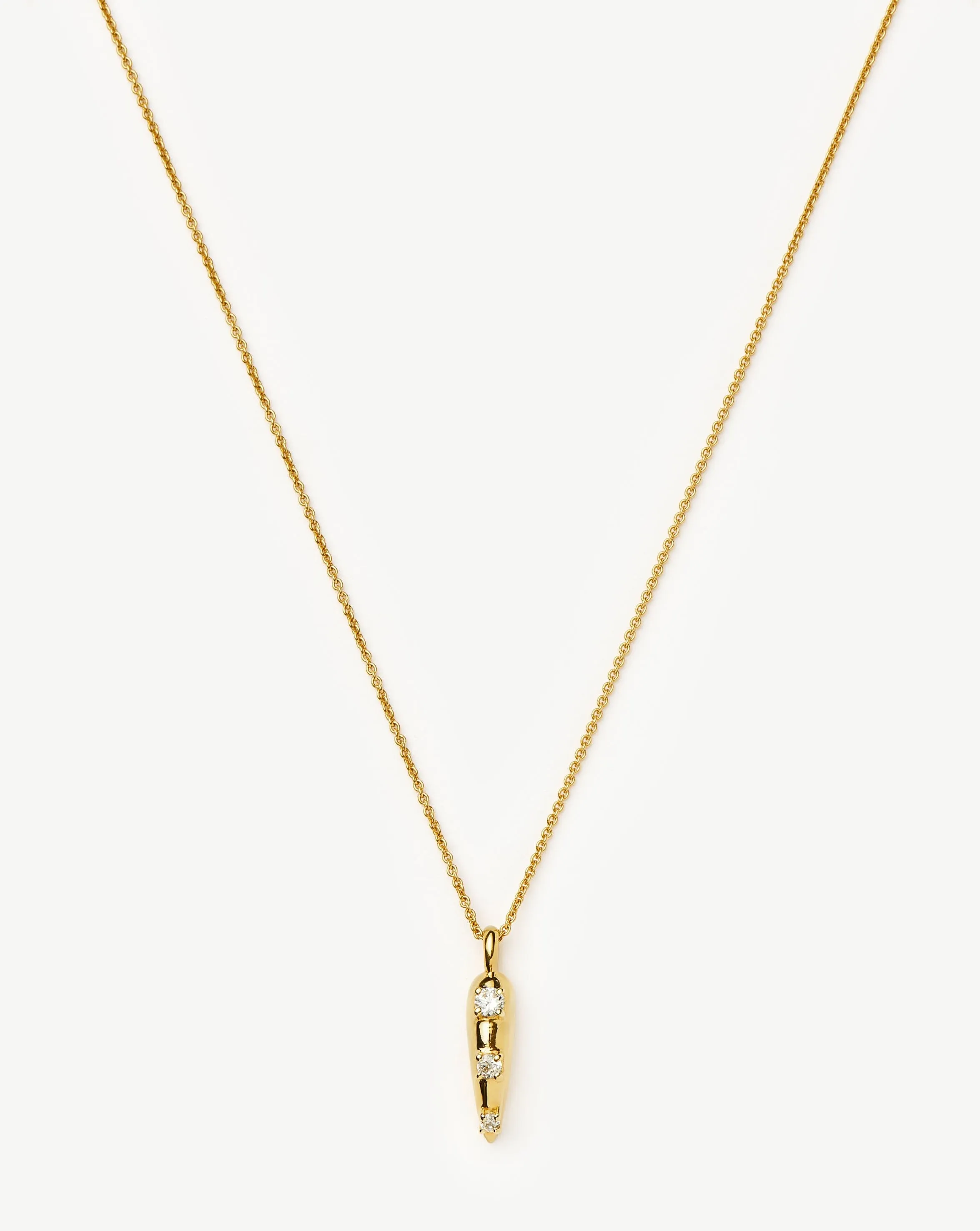 Claw Studded Pendant Necklace