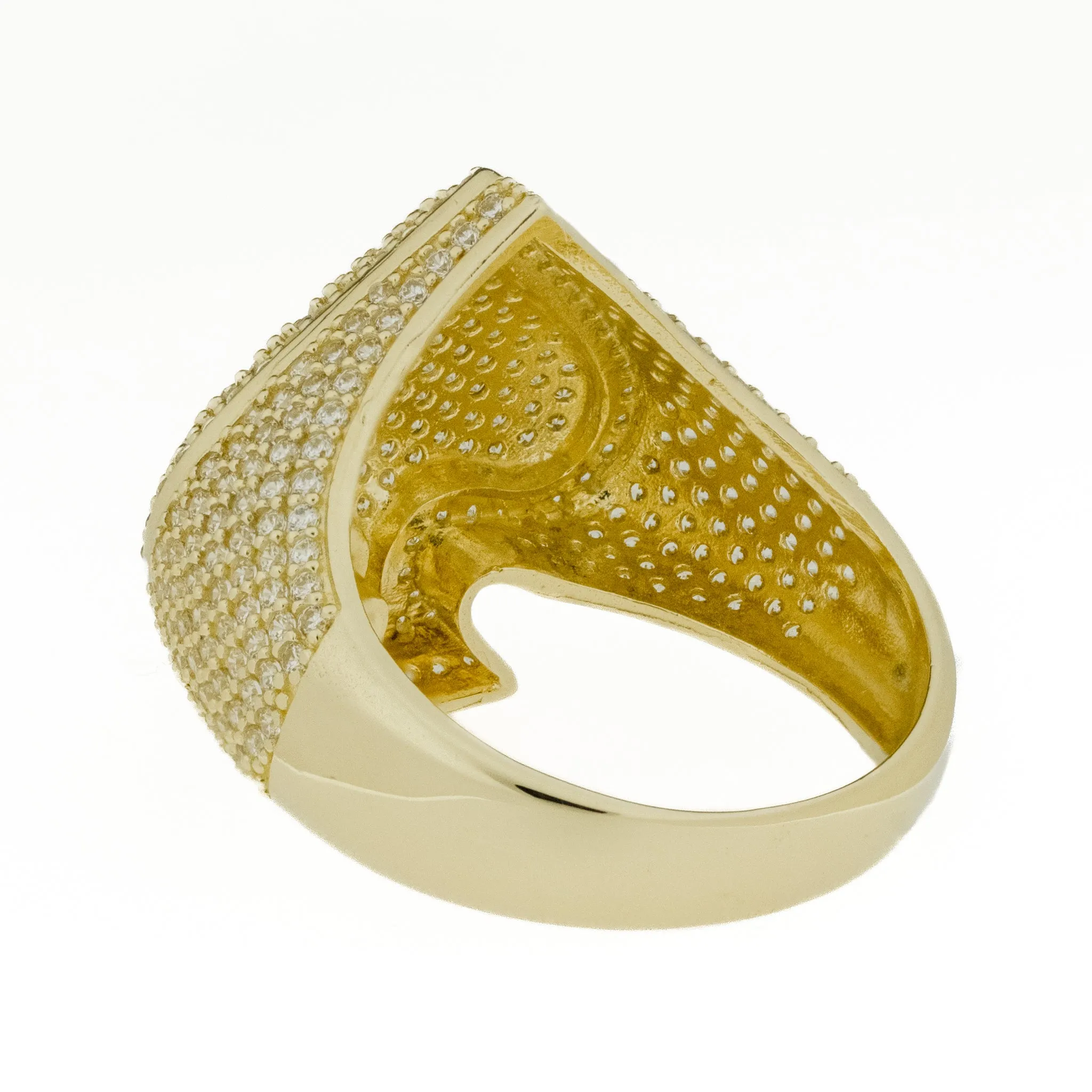 Cubic Zirconia Accented Spade Ring in 14K Yellow Gold -Size 11