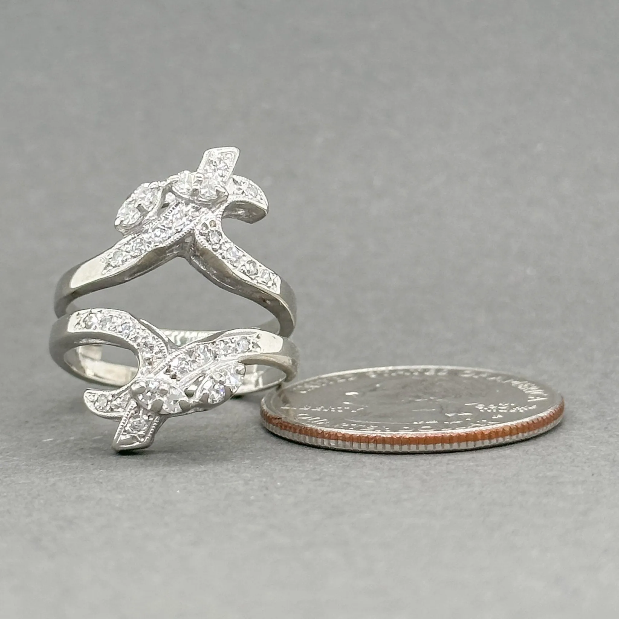 Estate 14K W Gold 0.36cttw G-H/VS2 Diamond Insert Ring