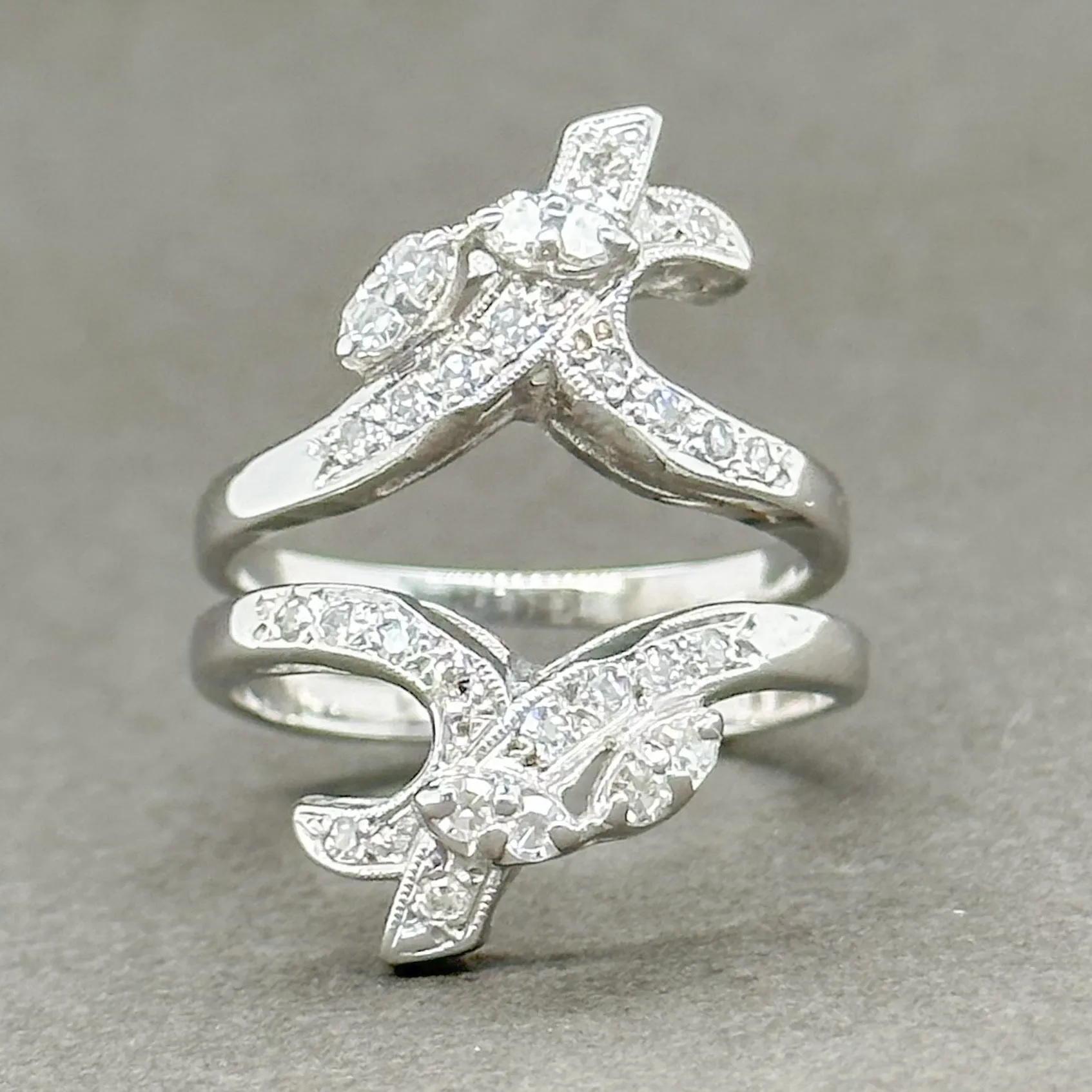 Estate 14K W Gold 0.36cttw G-H/VS2 Diamond Insert Ring