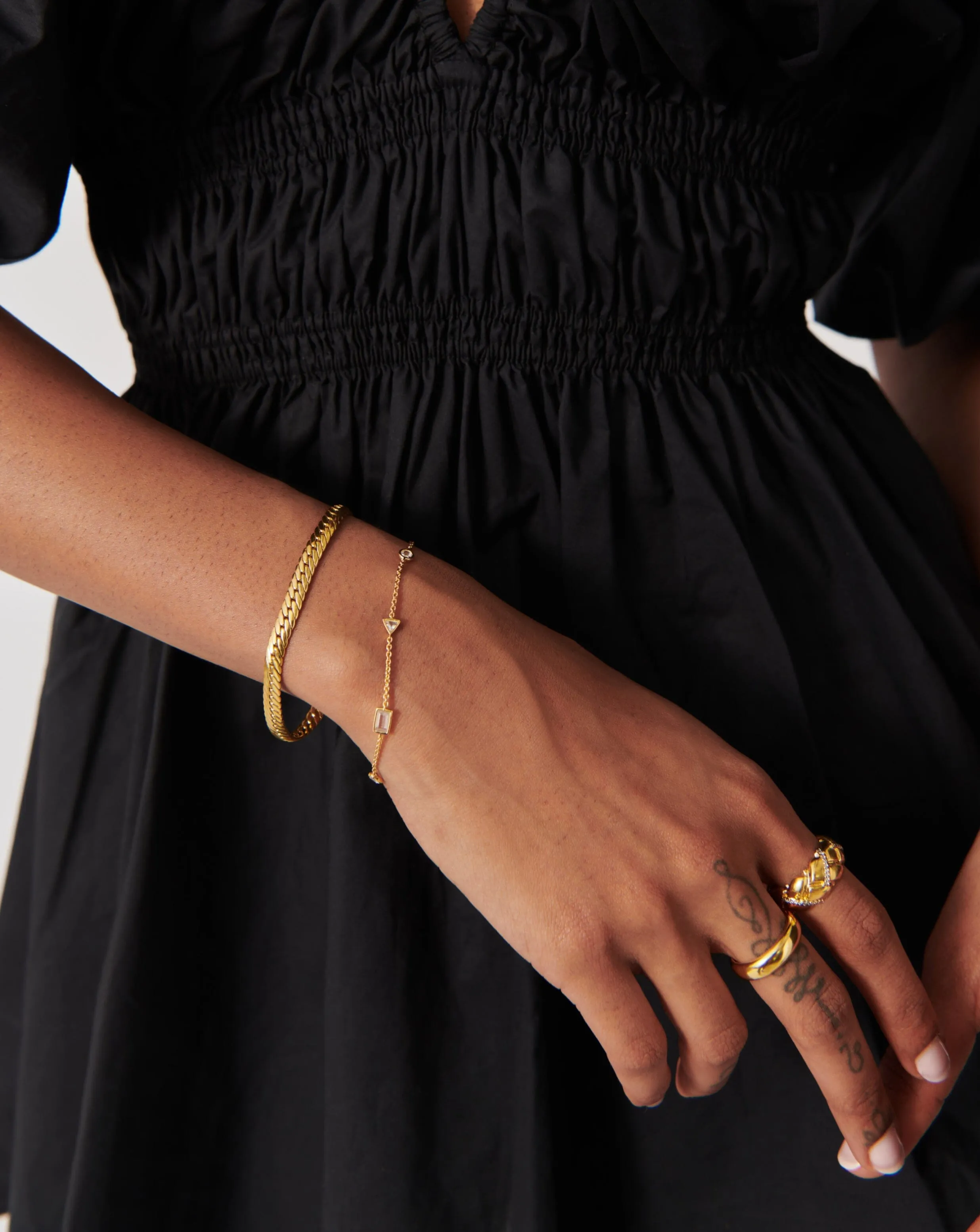 Floating Stone Charm Bracelet | 18k Gold Vermeil