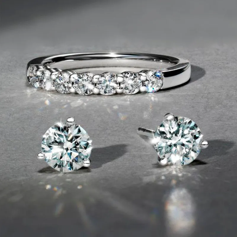 HEARTS ON FIRE 18CT WHITE GOLD THREE PRONG 1.41CT DIAMOND STUD EARRINGS