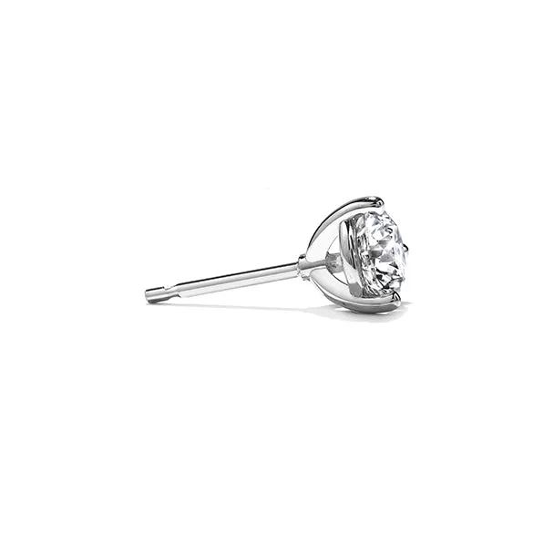 HEARTS ON FIRE 18CT WHITE GOLD THREE PRONG 2.047CT DIAMOND STUD EARRINGS