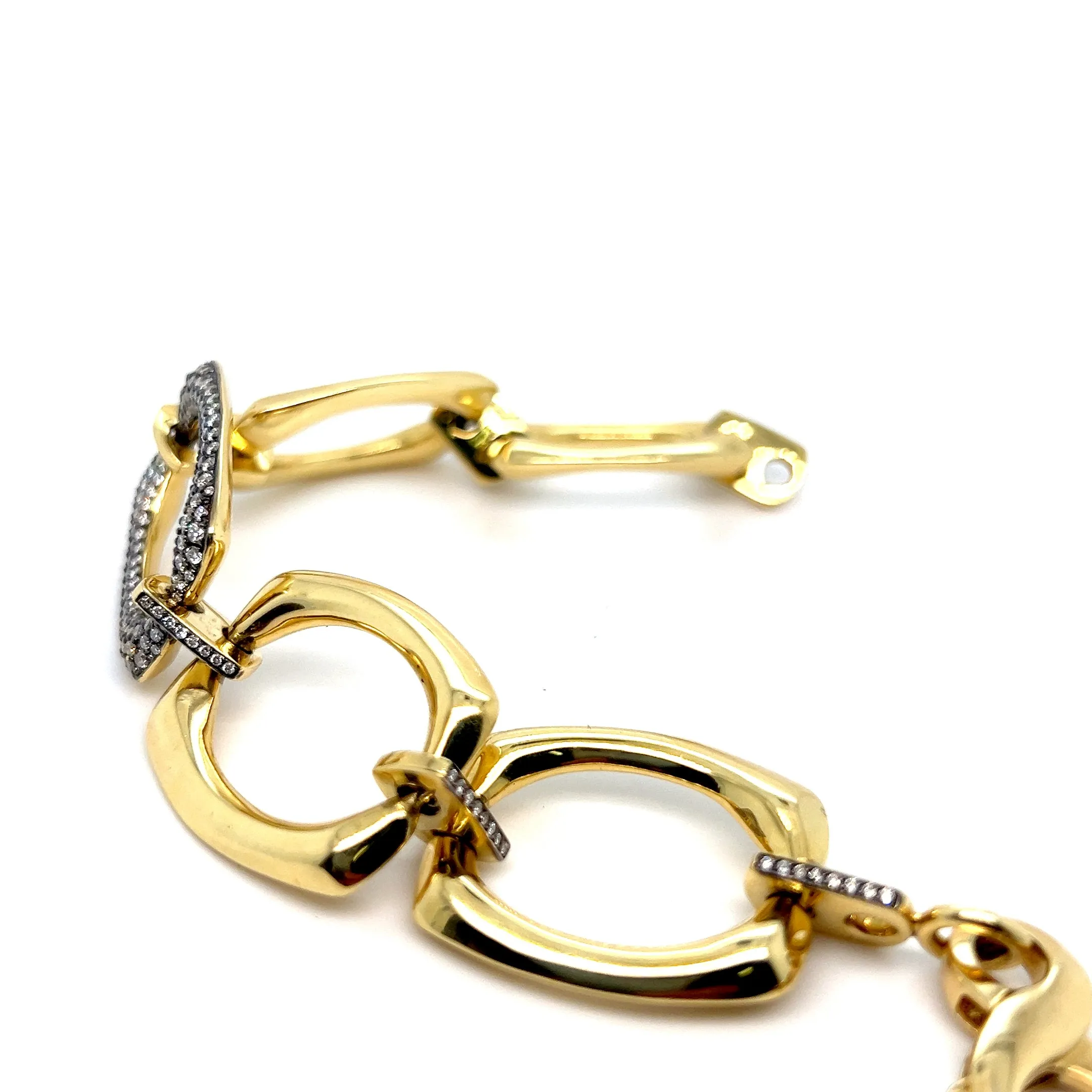 High Polish Large Mod Link Bracelet I Diamonds