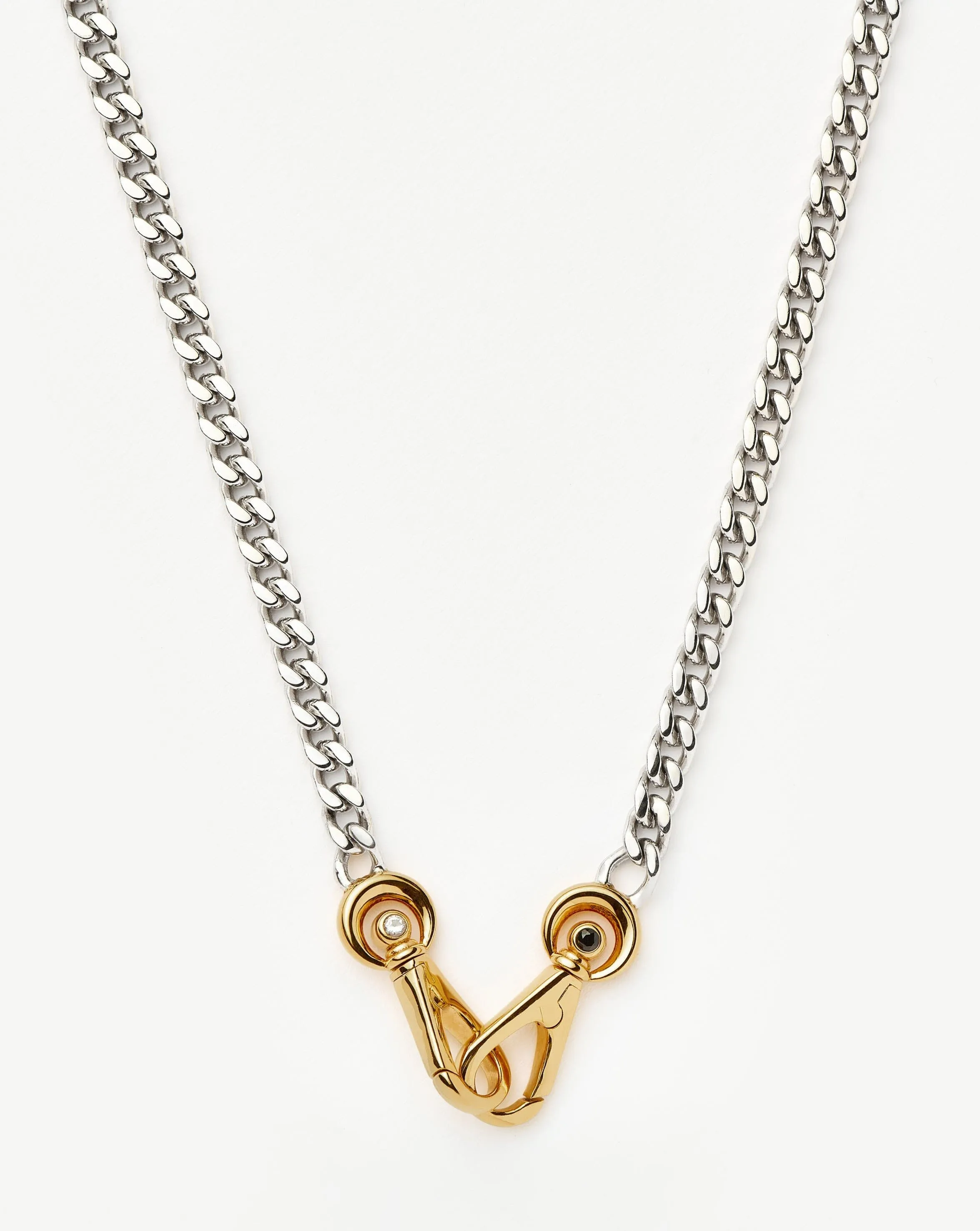 Kinetic Chunky Chain Necklace | Mixed Metal Cubic Zirconia