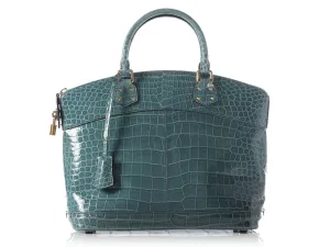 Louis Vuitton Bleu Ciel Crocodile Lockit GM