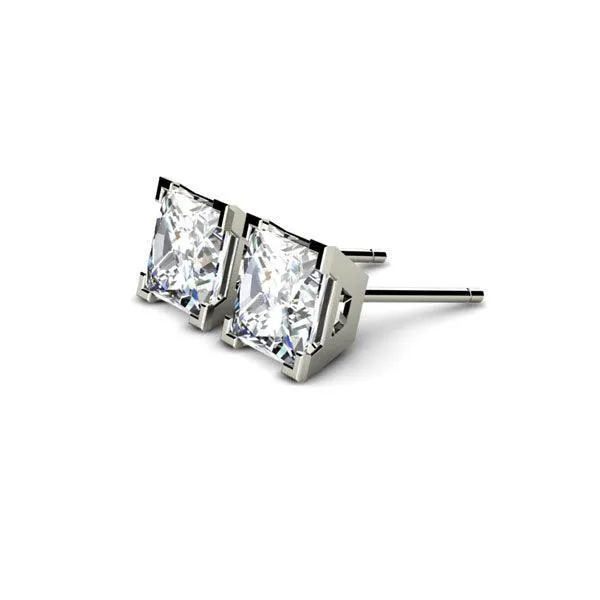 Madison IGI Cert Princess Cut Lab Grown Diamond Ear Studs E VS2 - Total 1.00 Carats