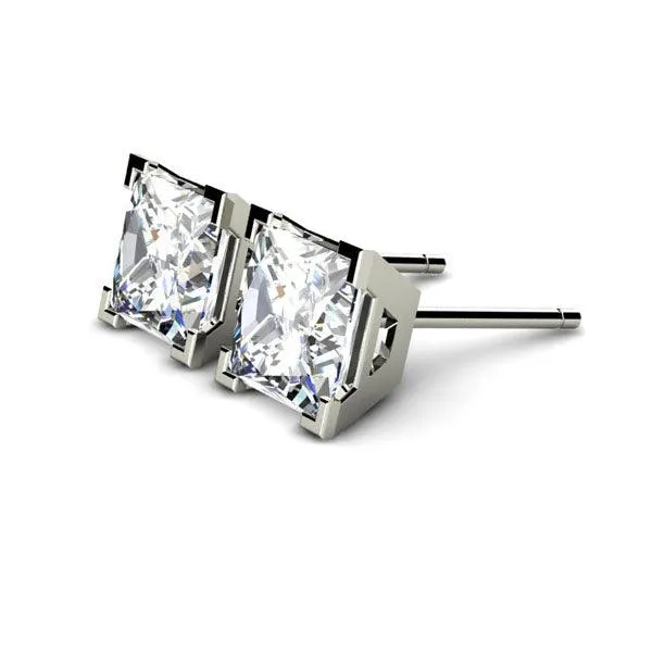 Madison IGI Cert Princess Cut Lab Grown Diamond Ear Studs E VS2 - Total 1.50 Carats