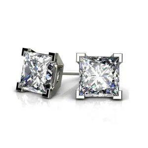 Madison IGI Cert Princess Cut Lab Grown Diamond Ear Studs E VS2 - Total 1.50 Carats