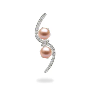 Pick A Pearl Bypass Pendant in Sterling Silver with Cubic Zirconia