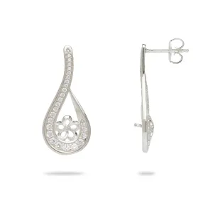 Pick A Pearl Earrings in Sterling Silver with Cubic Zirconia