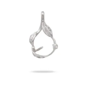 Pick A Pearl Maile Pendant in White Gold with Diamond