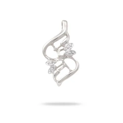 Pick A Pearl Maile Pendant in White Gold with Diamonds