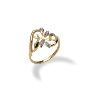Pick A Pearl Maile Ring in Gold with Diamonds