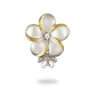 Pick A Pearl Plumeria Pendant in Sterling Silver - 15mm