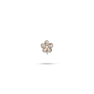 Pick A Pearl Plumeria Pendant in Sterling Silver with Cubic Zirconia