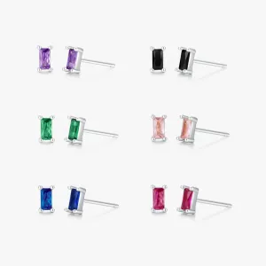 Rectangle Studs in Silver