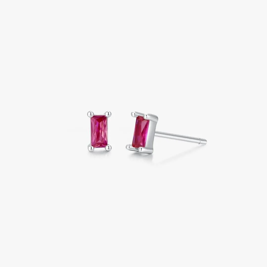 Rectangle Studs in Silver