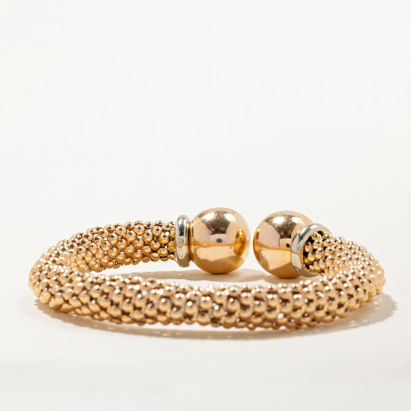 'Stella' 18k Gold Textured Open Bracelet | 7.5" |