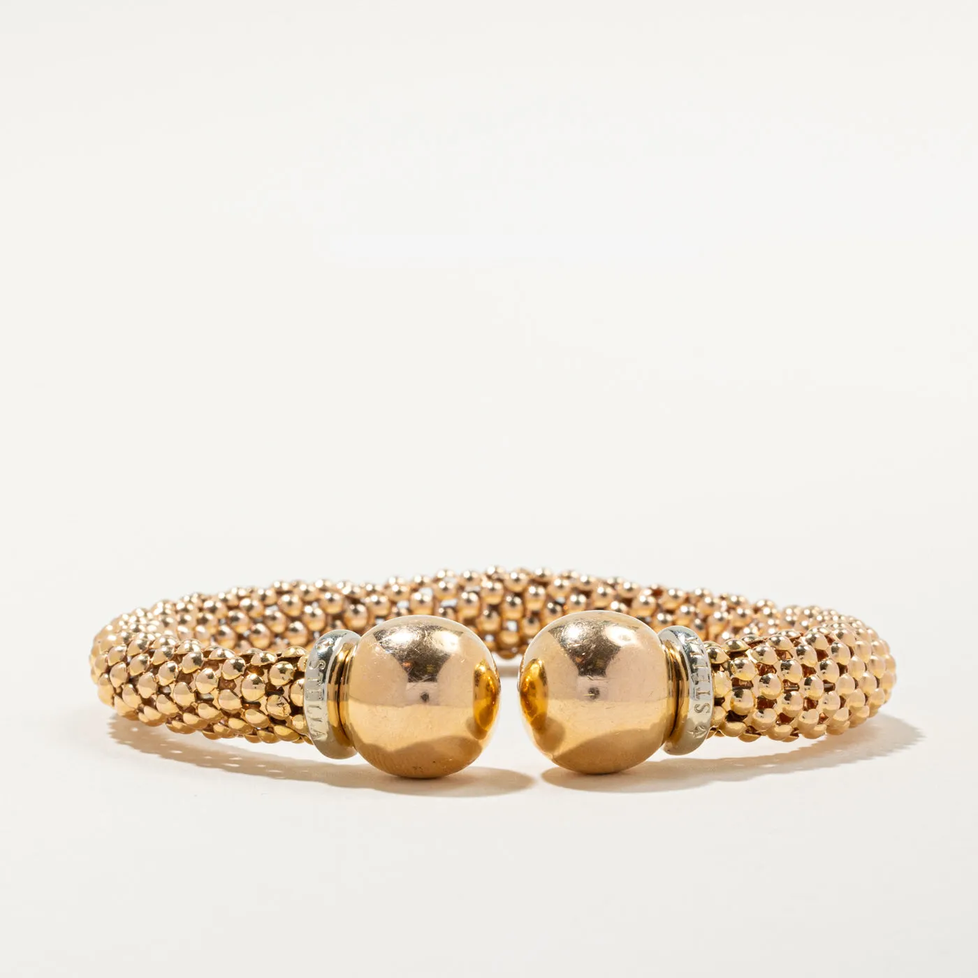 'Stella' 18k Gold Textured Open Bracelet | 7.5" |