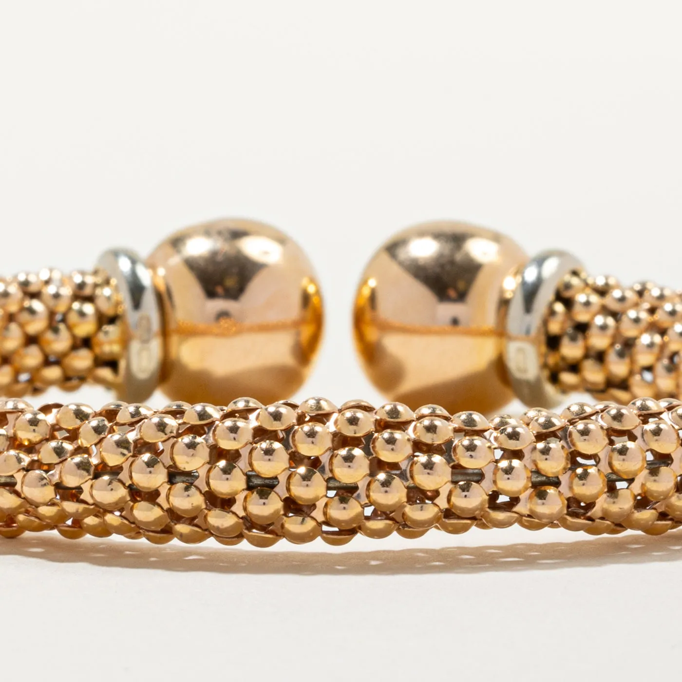 'Stella' 18k Gold Textured Open Bracelet | 7.5" |