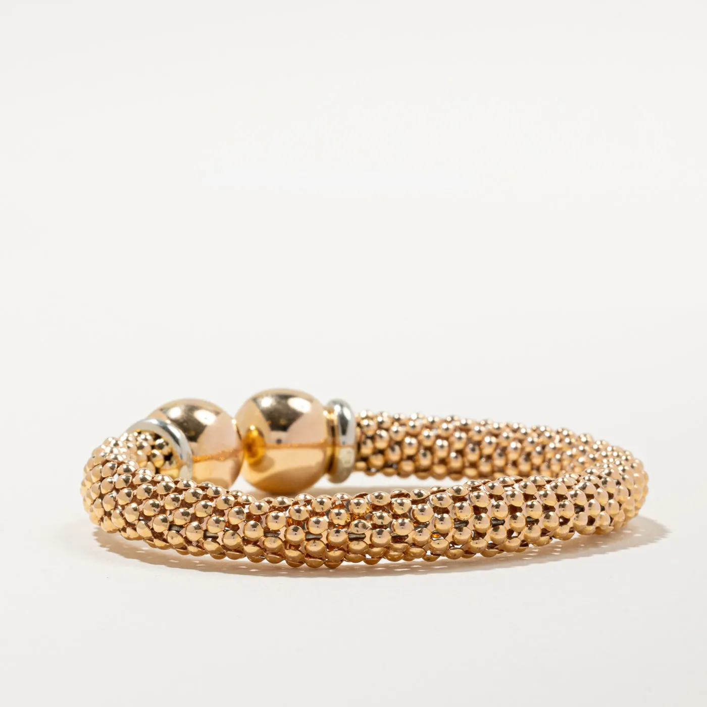 'Stella' 18k Gold Textured Open Bracelet | 7.5" |