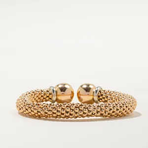 'Stella' 18k Gold Textured Open Bracelet | 7.5" |