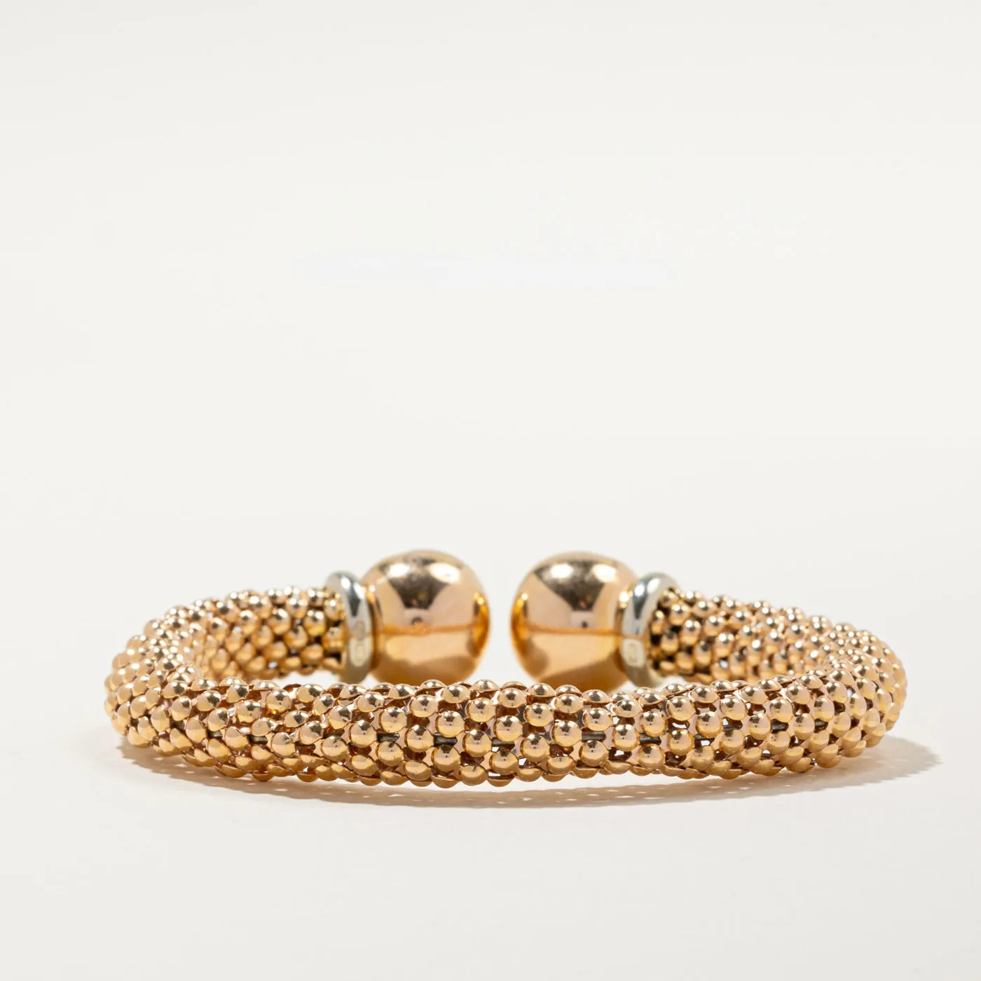 'Stella' 18k Gold Textured Open Bracelet | 7.5" |