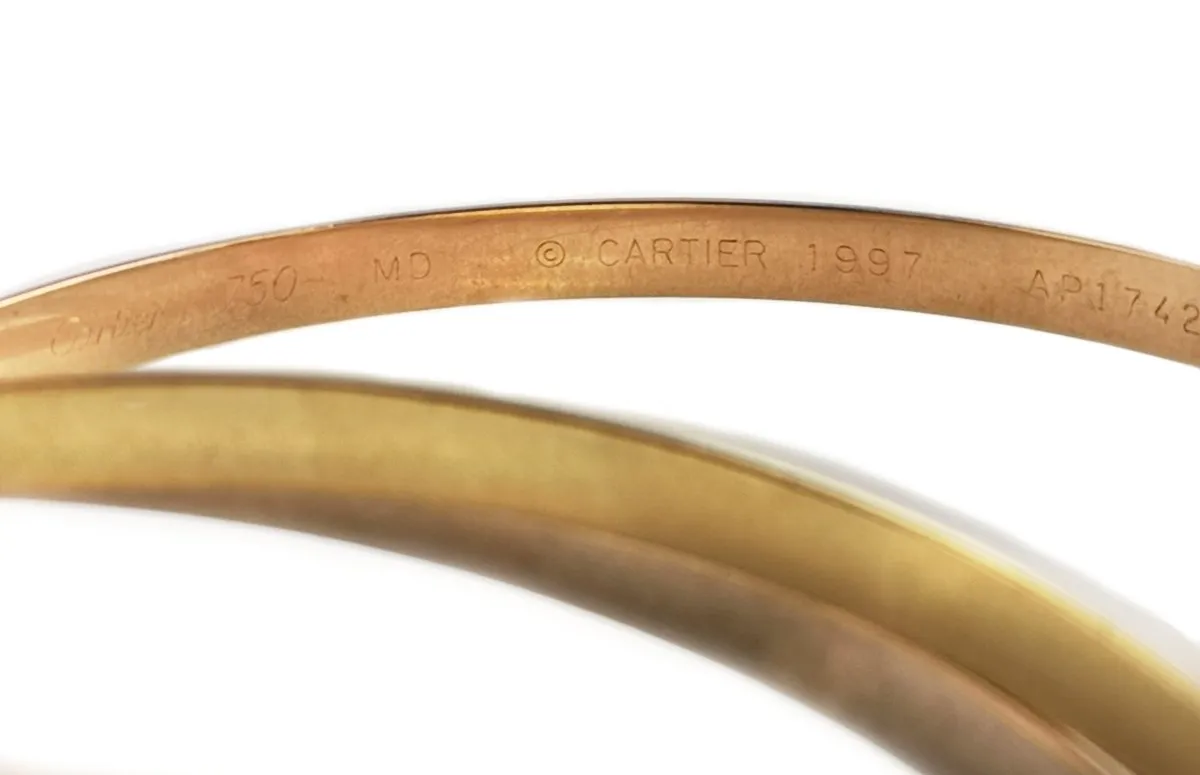 Vintage Cartier Trinity Bangle, Size 19