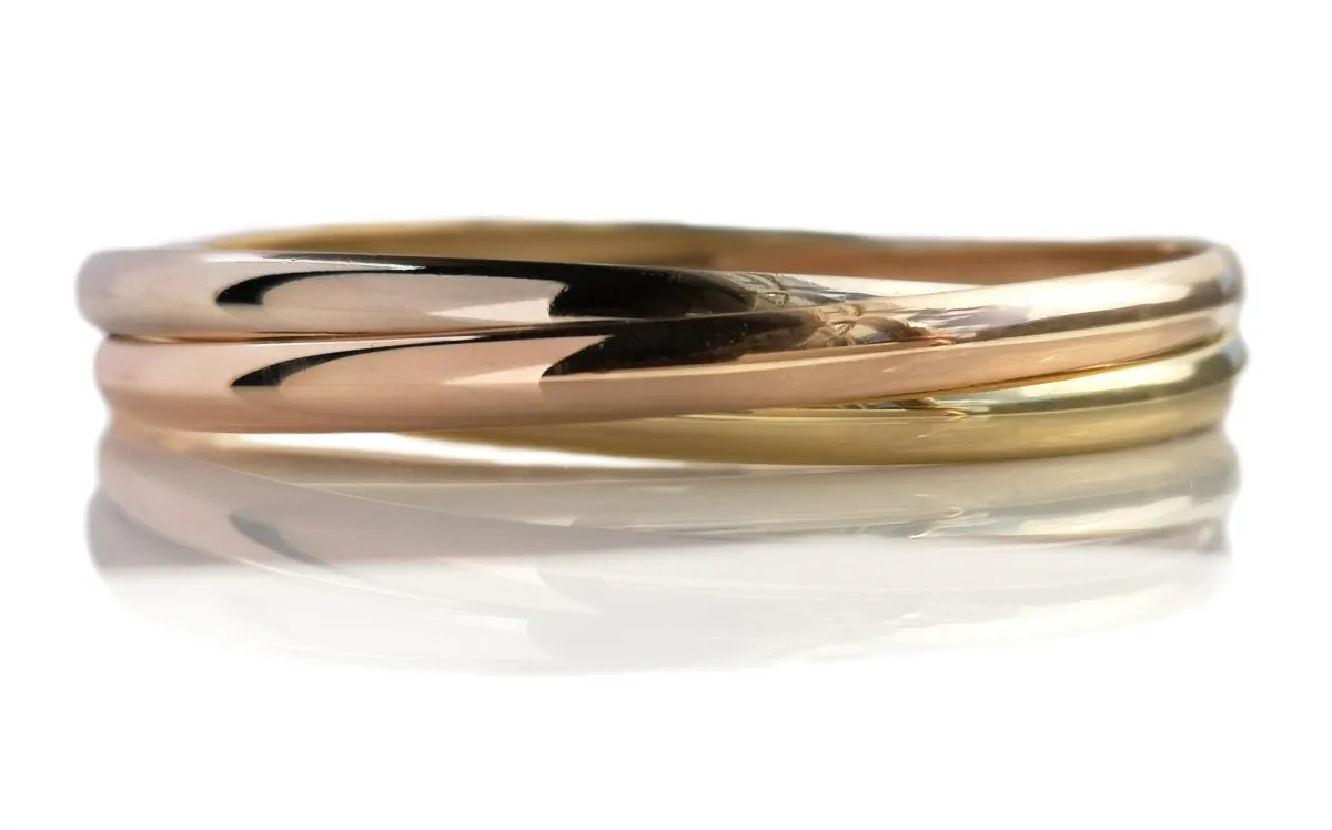 Vintage Cartier Trinity Bangle, Size 19